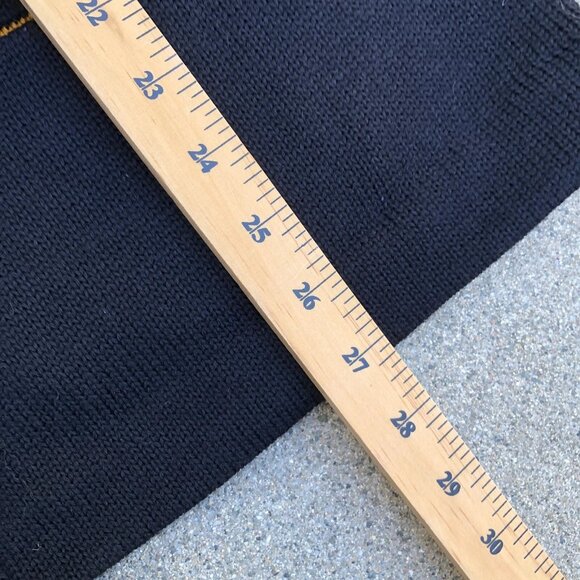 VTG VSA Custom Apparel Wool Cardigan Sweater MED Wool Black Button Knit - Picture 2 of 8